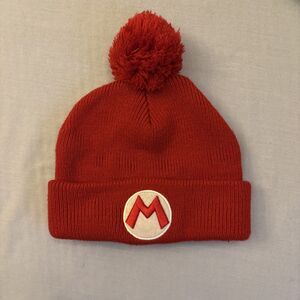 Nintendo Beanie Super Mario Brothers Video Game Knit Winter Hat Red